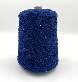 Пряжа Cotton Paillettes, D&C Yarns, хлопок, цвет синий меланж